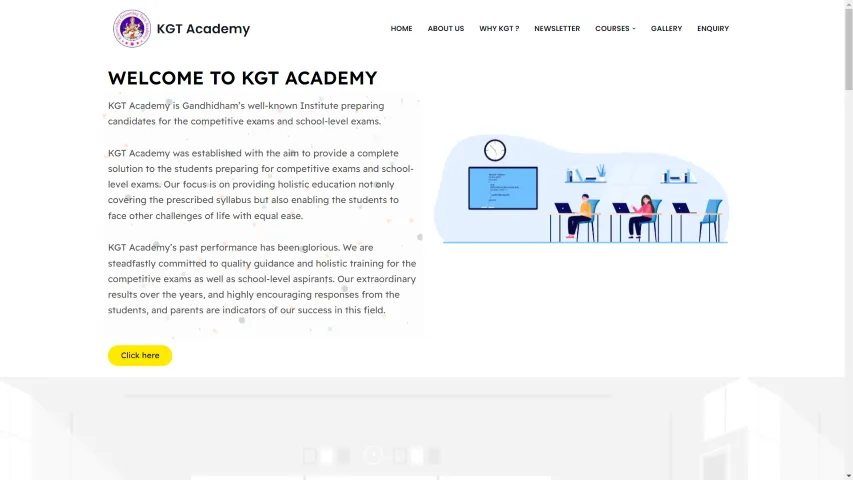 KGT Academy Website — screenshot of the project built by Abhinav Singh