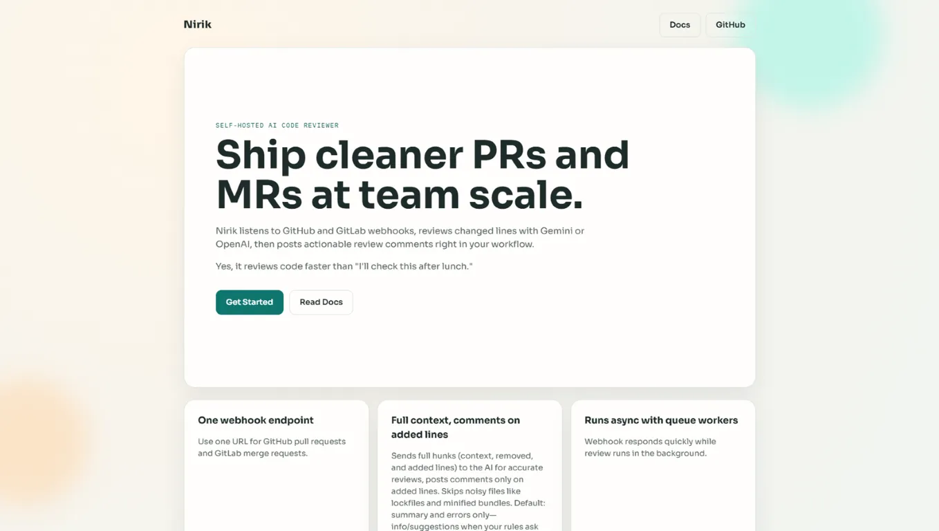 Nirik - Automated Pull Request Review Assistant Nirik - Automated Pull Request Review Assistant — project by Abhinav Singh